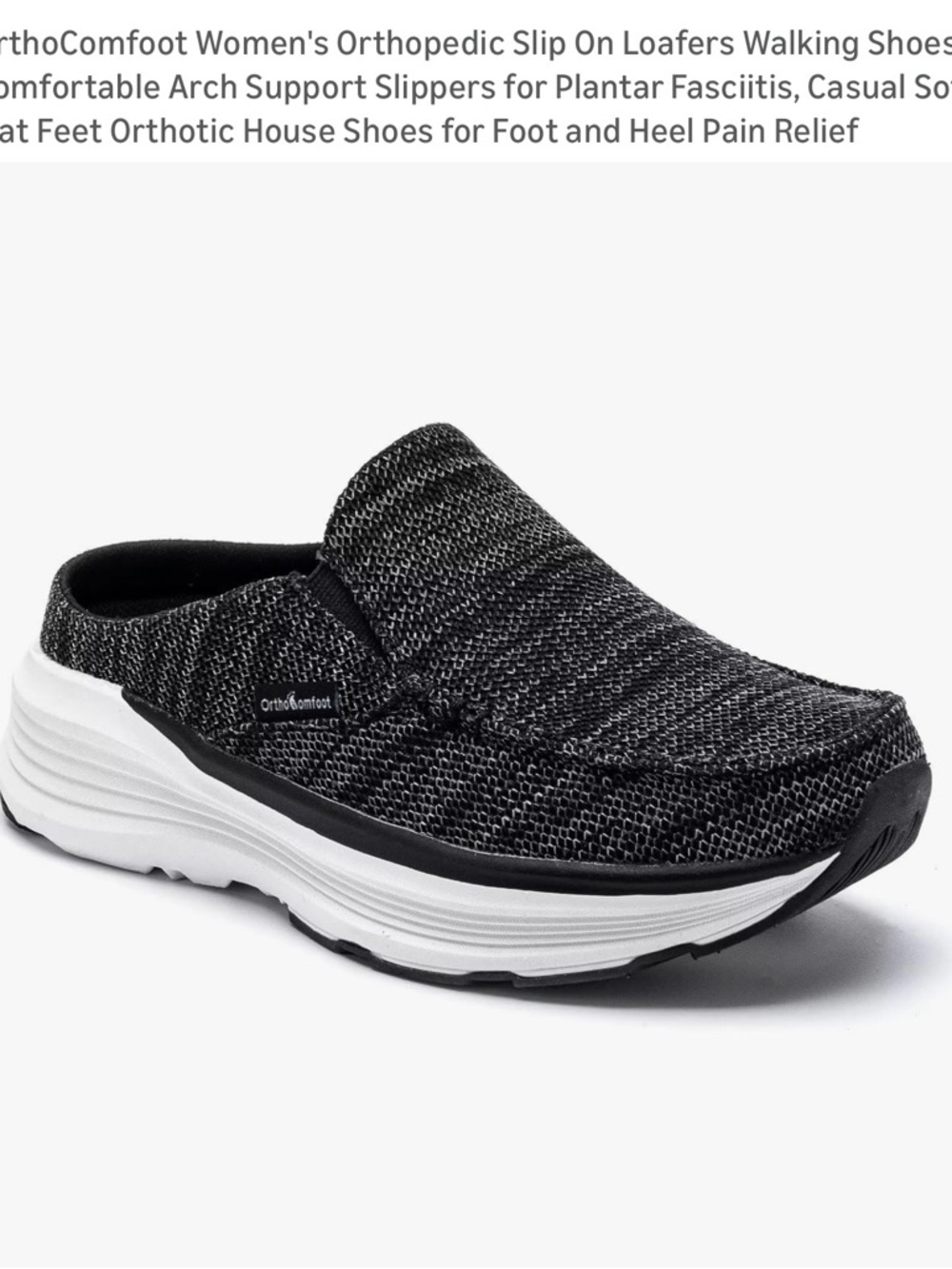 Women’s Slip-On Orthopedic Walking Shoe - Black/White